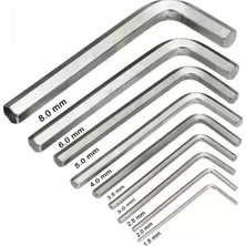 NIkel Kaplamalı BallpoInt Allen Anahtar Takımı - 9 ParCa
